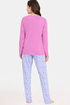 Rosaline Bloom Fest Knit Cotton Pyjama Set - Chambray Blue — thumbnail 3